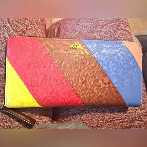 Sold: Kurt Geiger Rainbow Striped Wallet - Picture 2 of 9
